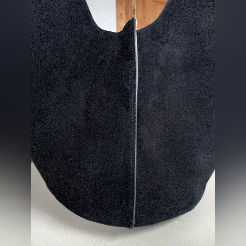 J.McLaughlin Large, Black Suede Sanne Top Handle Tote - Picture 12 of 16